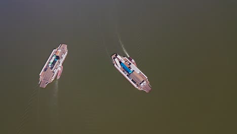 Aerial-view-of-a-ferry-that-transports-cars-and-trucks-between-the-border-of-the-states-of-Tocantins-and-Maranhão-in-northeastern-Brazil-by-river