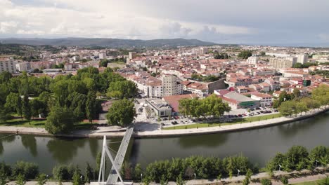 Aerial-pullback-Reveal-vast-Cityscape-of-Beautiful-Chaves-City---Trás-os-Montes