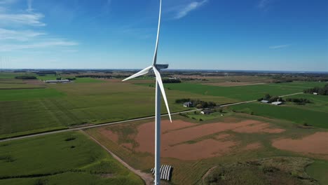 A-wind-turbine-blows-in-the-wind-of-the-Wisconsin-countryside