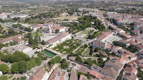 Castelo-Branco-historical-center,-Portugal.-Aerial-panoramic-view