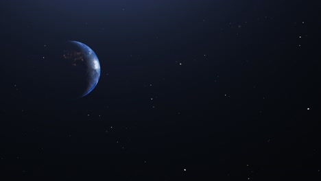 Animierter-Planet-Erde,-Der-Sich-Im-Weltraum-Dreht