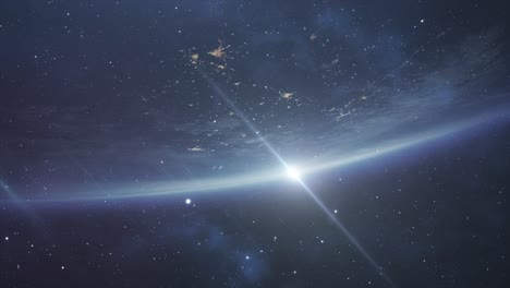 Heller-Stern-Erde-Im-Weltraum