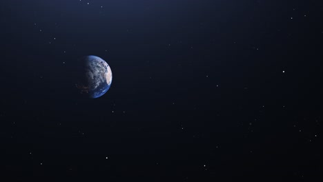 Animation-Des-Planeten-Erde,-Der-Sich-Vertikal-Im-Weltraum-Bewegt