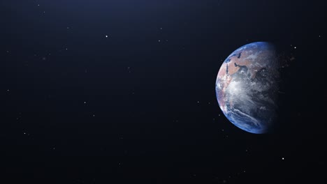Animation-Der-Hellen-Seite-Des-Planeten-Erde,-Die-Sich-Im-Weltraum-Dreht