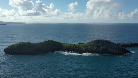 Rocky-islet-near-Hermitano-beach,-Samana-in-Dominican-Republic