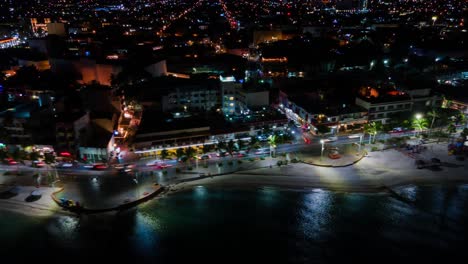 Hyperlapse-at-night-parallel-to-La-Paz-Bay-with-reflections-in-the-sea