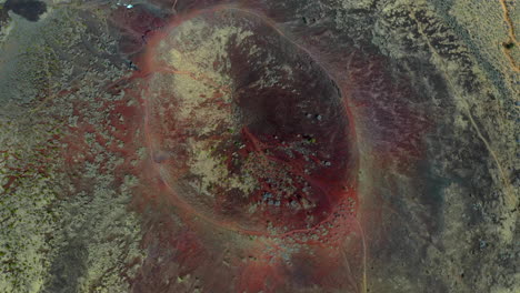 Cinder-Cone-Volcano,-St-George,-Utah,-Overhead-drone-shot-of-one-of-the-cinder-cone's-in-Washington-County