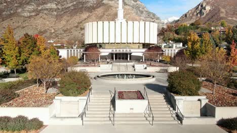 The-Beautiful-Provo-Temple-for-the-Church-of-Jesus-Christ-of-Latter-Day-Saints---Aerial-Approach