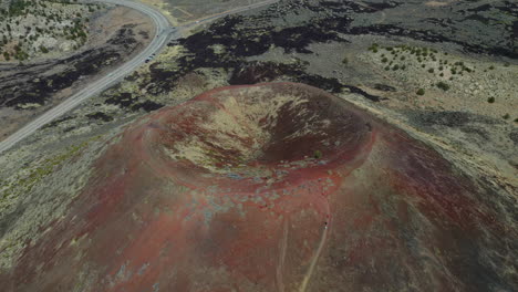 Cinder-Cone-Volcano,-St-George,-Utah,-Stunning-drone-shot-of-one-of-the-cinder-cone's-in-Washington-County