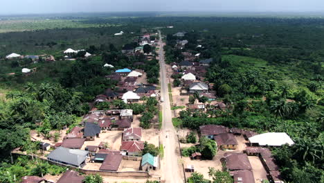 The-main-street-running-through-the-Awa-Community-in-Nigeria---aerial-view