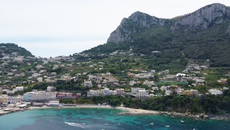 Aerial-Drone-View-of-Positano,-near-Naples,-Italy