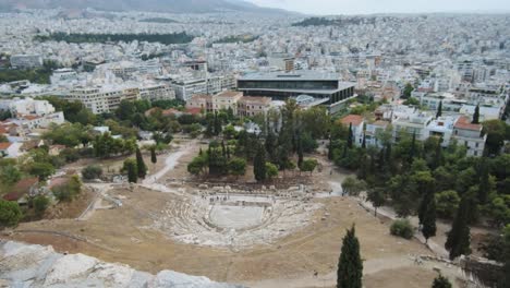 Athens-cityscape-aerial-photo,-view-from-Acropolis-hill-in-Greece