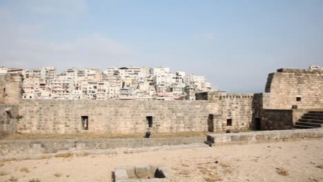 Panorama-Der-Historischen-Burg-Von-Tripolis-Auf-Einem-Hügel-In-Tripolis,-Libanon