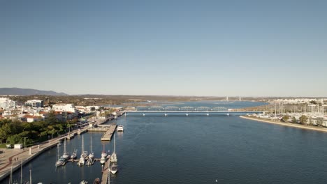 Aerial-panoramic-view-of-Portimao-with-its-coast-and-modern-bridge
