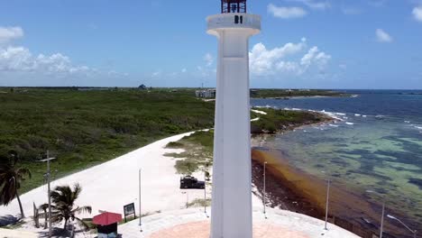 Aerial-View-of-a-Lighthouse-in-the-Caribbean-Coast