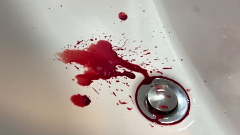 Slowmotion-of-blood-dripping-into-sink