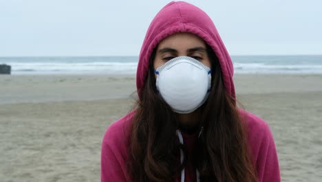 portrait-of-casual-brunette-young-woman-with-Protective-Medical-Face-Mask