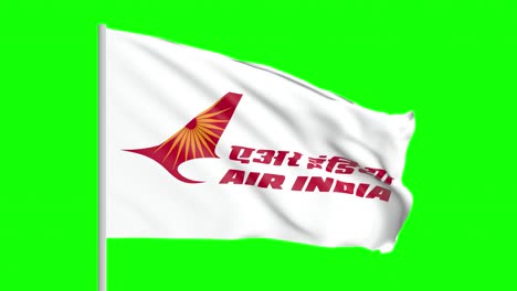 Air-India-flag-for-content-creators-in-green-screen-4K
