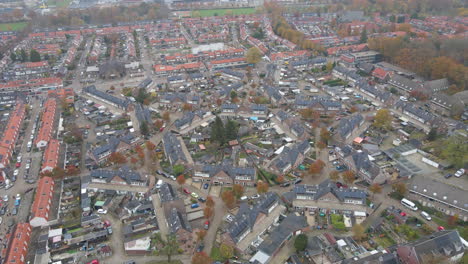 Cool-aerial-of-a-suburban-neighborhood-which-has-rooftops-filled-with-solar-panels