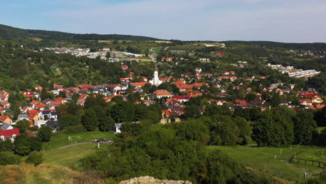 Cinematic-drone-shot-flying-past-the-Hrad-Devin-castle-in-Bratislava,-Slovakia