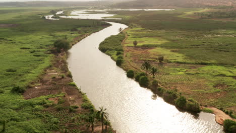 flying-over-the-kwanza-river,-Angola,-Africa-4