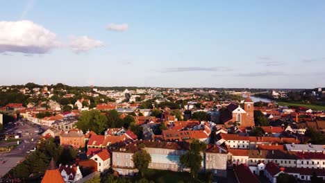 Aerial-drone-footage-of-Kaunas-old-town