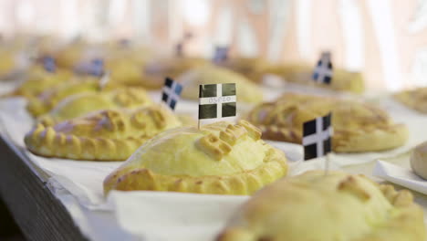 Close-Up-of-Cornish-Pasty-Entries,-World-Pasty-Championships-2020,-Eden-Project