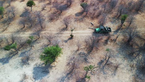 People-on-an-outdoor-adventure-in-the-Kalahari-Desert---aerial
