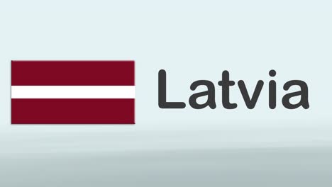 Promo-Intro-Der-3D-Präsentation-Auf-Weißem-Hintergrund-Mit-Einem-Bunten-Band-Der-Flagge-Und-Des-Landes-Lettland
