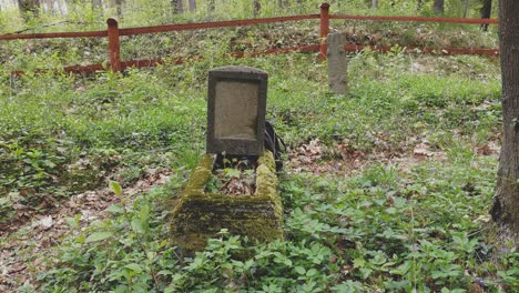 Una-Antigua-Lápida-Alemana-Anterior-A-La-Segunda-Guerra-Mundial-En-Un-Cementerio-Polaco