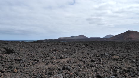 Black-lava-landscape-on-cloudy-day