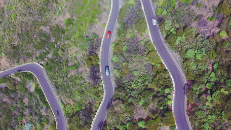 Cars-drive-on-a-serpentine-road-in-the-mountains,Tenerife,Canary-Islands,Spain