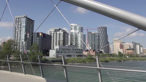 Downtown-Calgary-towers-from-deck-of-George-King-suspension-Bridge
