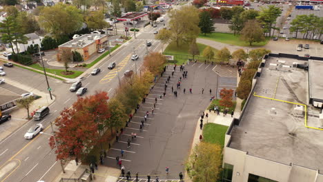 A-drone-view-of-voters-in-line-to-cast-their-ballots-early