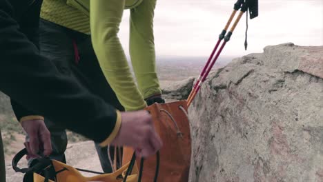 Rock-climbers-unpacking-climbing-equipment.-Extreme-sport.-Adventure