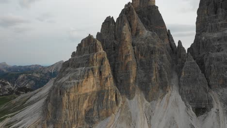An-aerial-view-of-a-tre-cime-mountain-range-in-Italian-dolomites