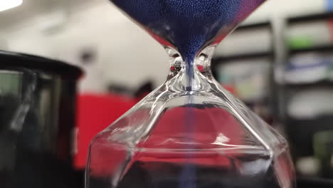 Close-up-shot-of-Hourglass-Countdown-indoors