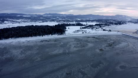 Aerial-shot-over-the-beautiful-Baie-Saint-Paul-in-winter
