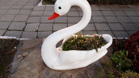 White-swan-made-of-stone