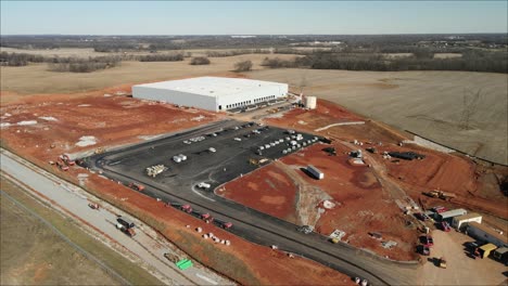 Flying-toward-new-construction-site-in-Clarksville,-Tennessee