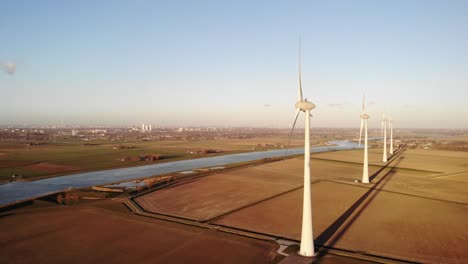Aerial-view:-Wind-turbine-generator,-green-and-renewable-energy