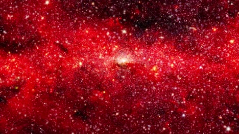 Punto-De-Vista-Nubes-Nebulosas-Rojas-Moviéndose-Y-Flotando-En-El-Universo