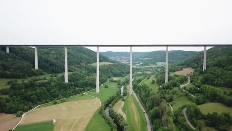 Fly-over-Kocher-river-approaching-Kocher-Viaduct
