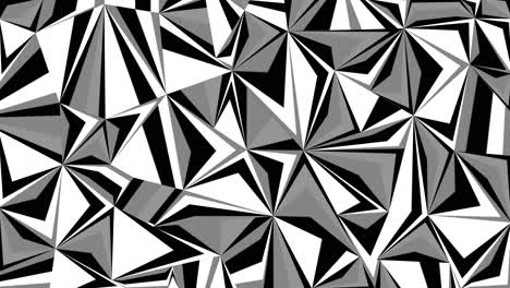 Animación-De-Patrón-De-Fondo-De-Bucle-Geométrico-Abstracto,-Deslumbramiento-En-Blanco-Y-Negro