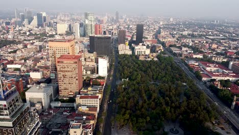 Vista-De-Drones-Del-Centro-De-La-Ciudad-De-México-Con-Drones