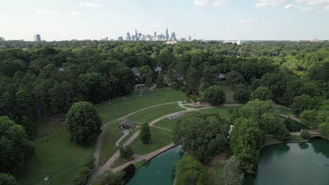 Aerial-Pullout-Freedom-Park-in-Charlotte-NC,-Charlotte-North-Carolina