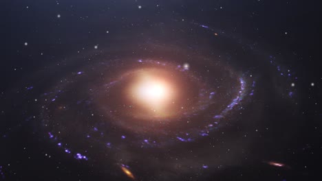 Primer-Plano-De-La-Superficie-De-Una-Galaxia-Espiral-Con-Estrellas-Circundantes-Moviéndose-En-El-Universo