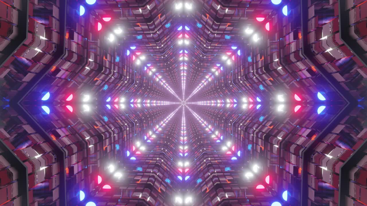 Premium stock video - Kaleidoscopic glass ike tunnel