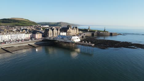 Aberystwyth-Seaside-pier-Wales-UK-aerial-footage