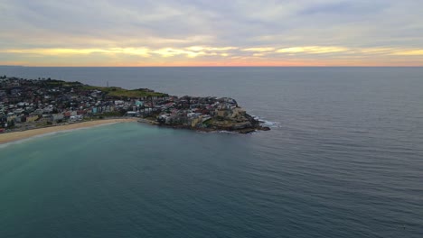 Scenery-Of-Headland-Of-And-Seashore-Of-Bondi-Beach-At-Sunset-In-New-South-Wales